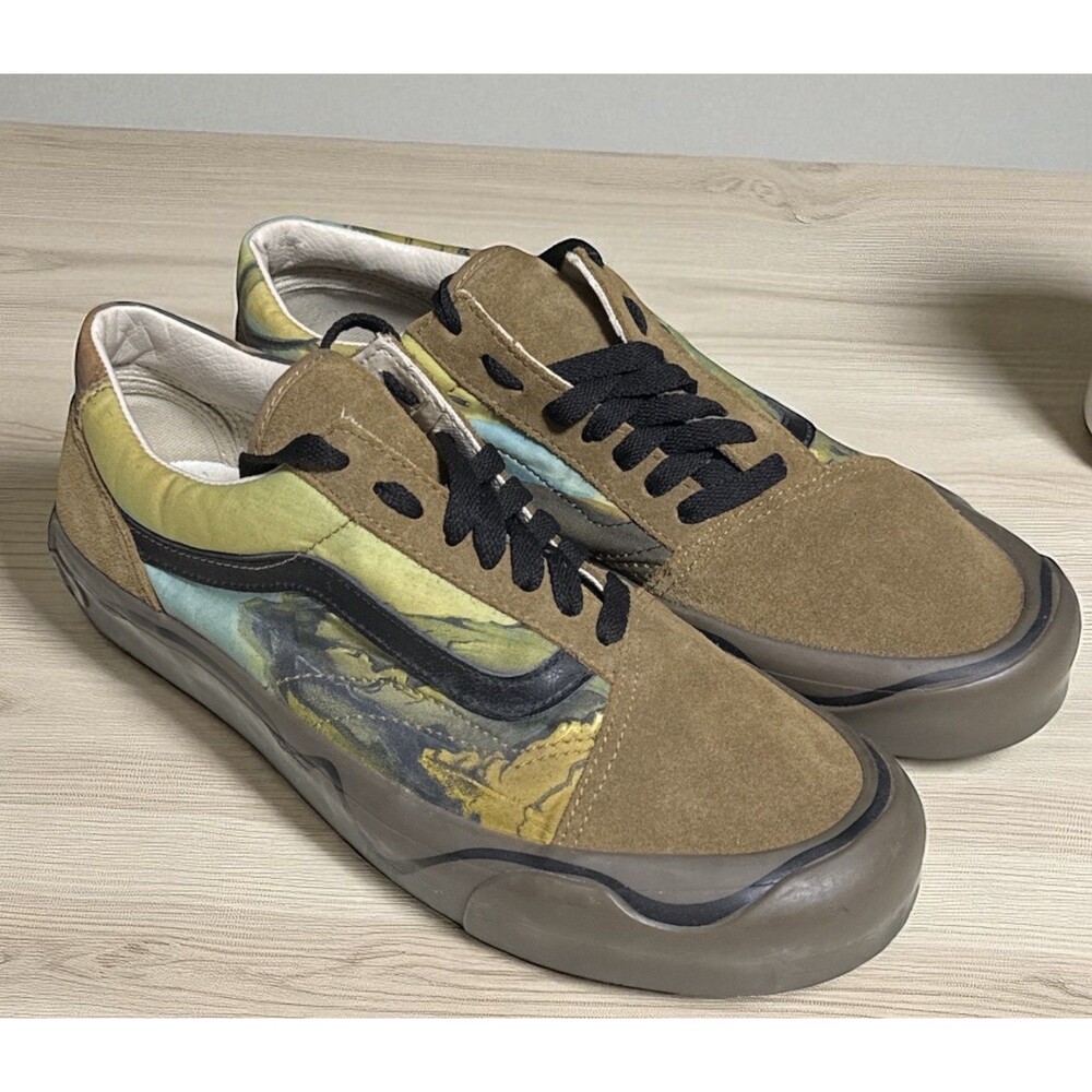 Vans Sneakers Mens SZ 8 Womans Sz 9.5 Brown MoMa Salvador Dali Low Casual Shoes